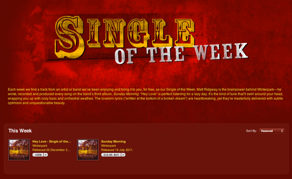 iTunes single of the week